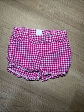 H&M Pink and White Gingham Ruffle Waist Shorts